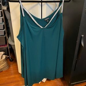Torrid Green and Rhinestone Swing Tank Top